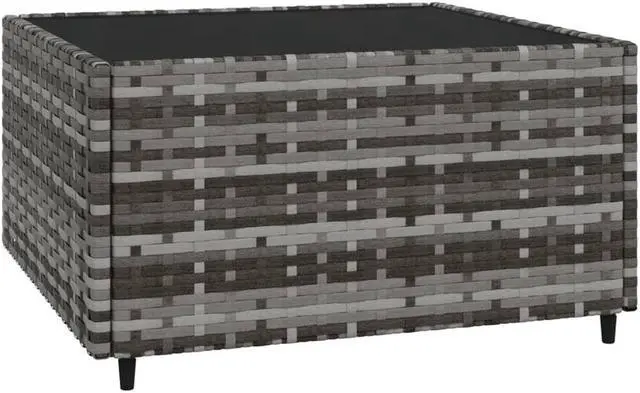Alt view image 10 of 10 - vidaXL 3 Piece Patio Lounge Set with Cushions Gray Poly Rattan