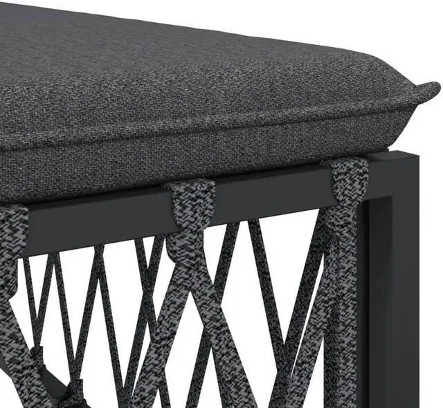 Alt view image 6 of 6 - vidaXL Patio Furniture Set 4 Piece Sectional Sofa with Cushions Anthracite Steel
