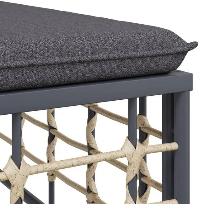 Alt view image 6 of 6 - vidaXL Patio Furniture Set 4 Piece Sofa with Cushions Anthracite Poly Rattan