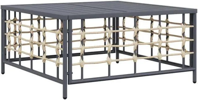 Alt view image 5 of 6 - vidaXL Patio Furniture Set 8 Piece Chair with Cushions Anthracite Poly Rattan