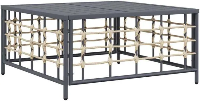 Alt view image 5 of 6 - vidaXL Patio Furniture Set 9 Piece Chair with Cushions Anthracite Poly Rattan