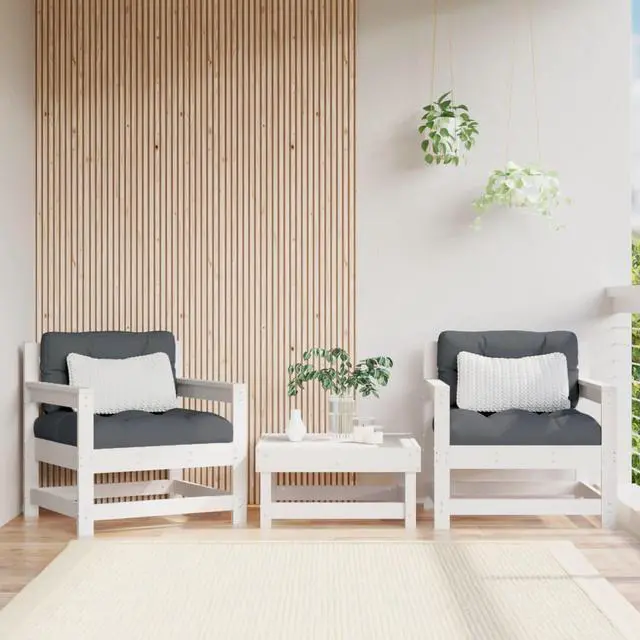 Main image of vidaXL Loveseat 2 Pcs Middle Sectional Sofa Couch with Cushions Solid Wood Pine