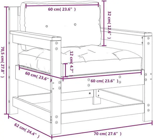 Alt view image 4 of 7 - vidaXL Loveseat 2 Pcs Middle Sectional Sofa Couch with Cushions Solid Wood Pine