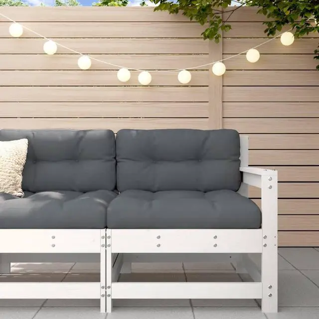 Main image of vidaXL Patio Furniture with Cushions Outdoor Ottoman 2 Pcs Solid Wood Pine