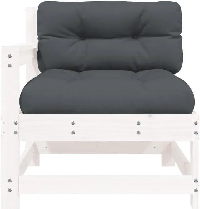 Alt view image 3 of 7 - vidaXL Patio Furniture with Cushions Outdoor Ottoman 2 Pcs Solid Wood Pine