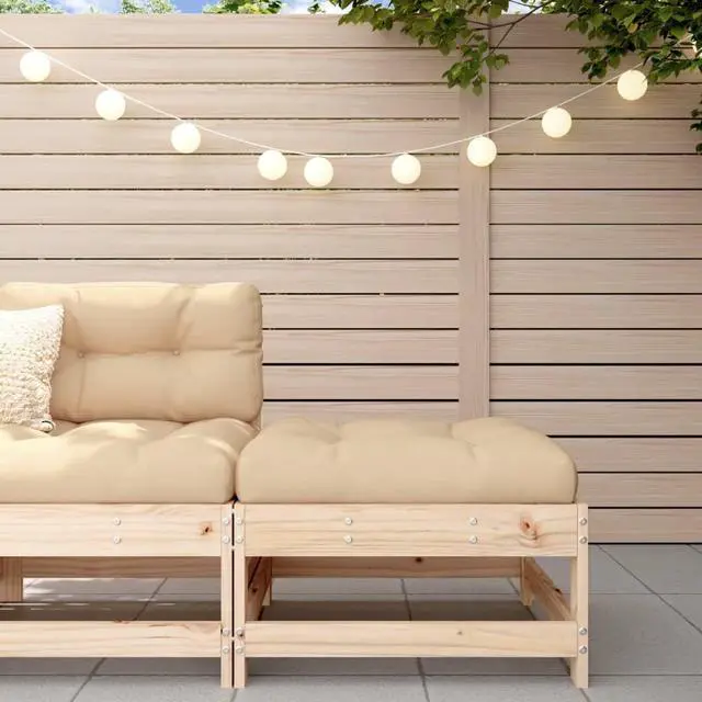 Main image of vidaXL Patio Furniture Set with Cushions Sectional Sofa Couch 3 Piece Solid Wood