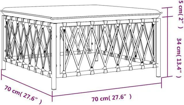 Alt view image 6 of 7 - vidaXL Patio Footstool Footrest Ottoman with Cushions Anthracite Woven Fabric
