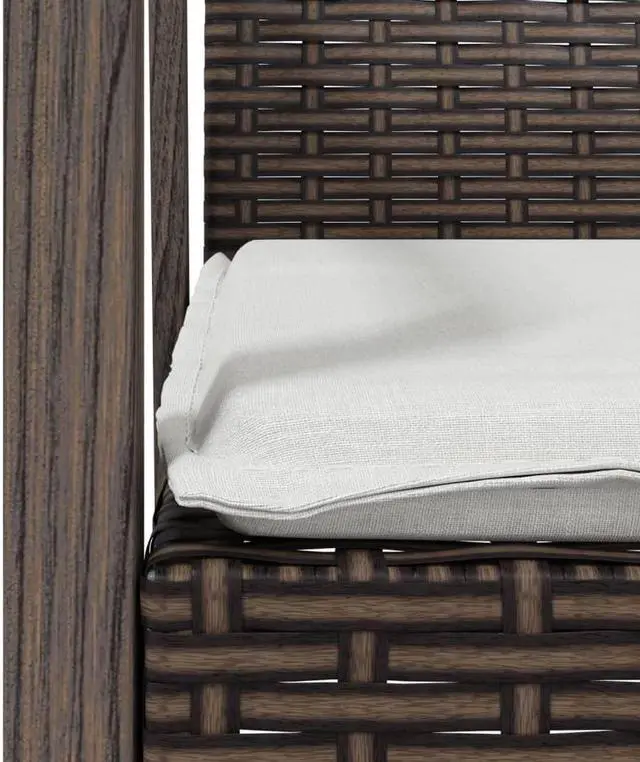 Alt view image 7 of 7 - vidaXL Patio Chair 2 Pcs Outdoor Chair with Cushions Patio Set Brown Poly Rattan