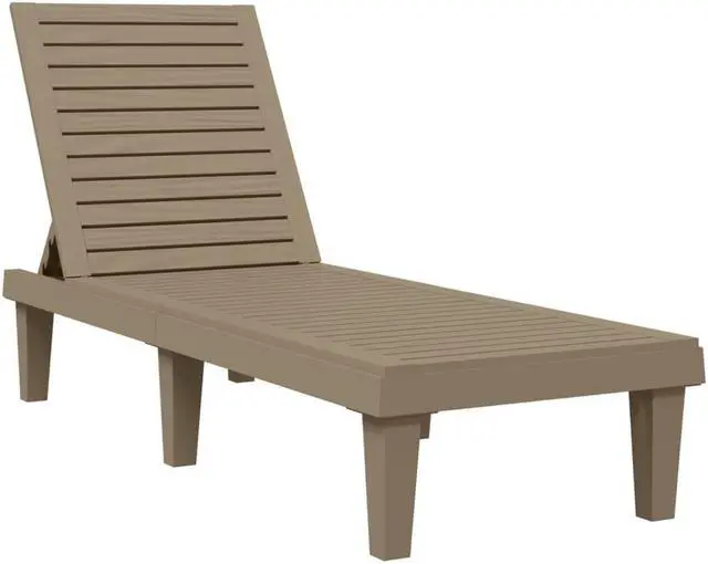 Alt view image 3 of 7 - vidaXL Daybed Chaise Lounge Chair Patio Furniture Light Brown Polypropylene