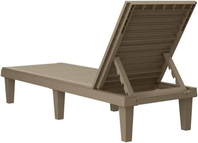Alt view image 5 of 7 - vidaXL Daybed Chaise Lounge Chair Patio Furniture Light Brown Polypropylene