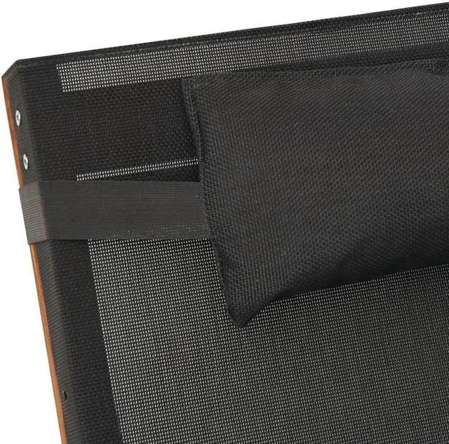 Alt view image 7 of 7 - vidaXL Sun Lounger Grey Textilene, Solid Poplar Wood Medium Sun Lounger