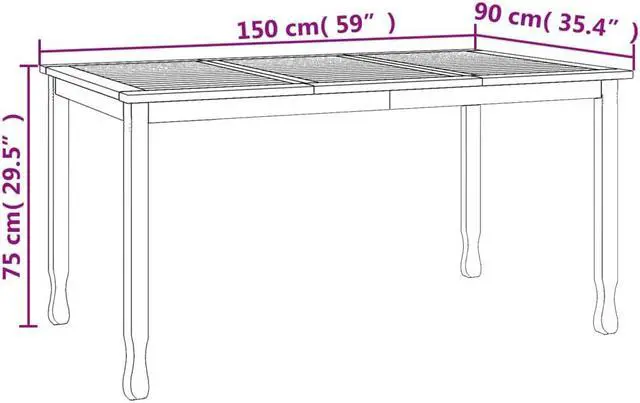 Alt view image 4 of 6 - vidaXL Dining Table Rectangular Dining Room Table Furniture Solid Wood Teak