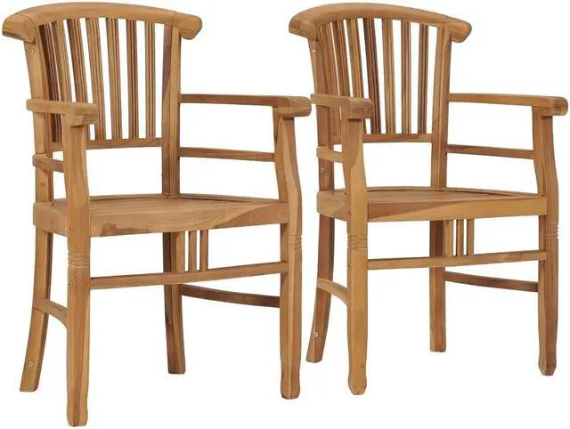 Alt view image 9 of 14 - vidaXL Garden Chairs 2 pcs Solid Teak Wood