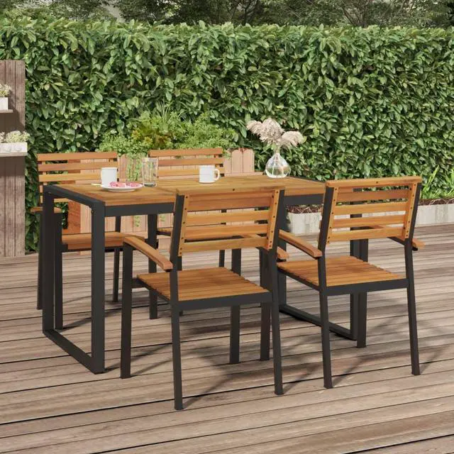 Main image of vidaXL Patio Table Dining Table with U-shaped Legs for Porch Solid Wood Acacia