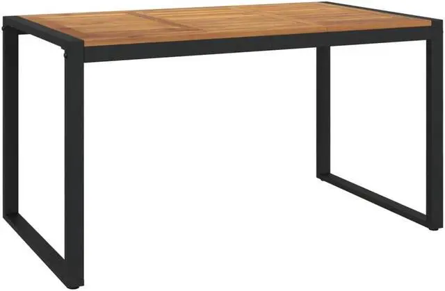 Alt view image 2 of 6 - vidaXL Patio Table Dining Table with U-shaped Legs for Porch Solid Wood Acacia