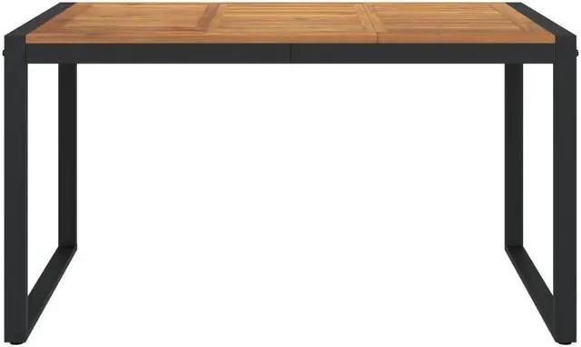 Alt view image 3 of 6 - vidaXL Patio Table Dining Table with U-shaped Legs for Porch Solid Wood Acacia