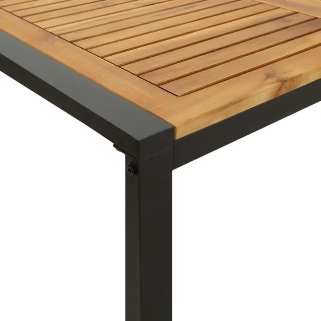Alt view image 5 of 6 - vidaXL Patio Table Dining Table with U-shaped Legs for Porch Solid Wood Acacia