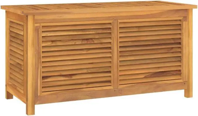 Alt view image 2 of 7 - vidaXL Patio Storage Box with Bag Outdoor Cushion Storage Solid Wood Teak