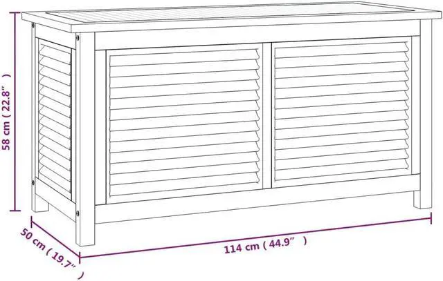 Alt view image 4 of 7 - vidaXL Patio Storage Box with Bag Outdoor Cushion Storage Solid Wood Teak