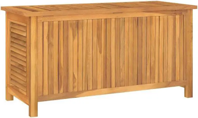 Alt view image 5 of 7 - vidaXL Patio Storage Box with Bag Outdoor Cushion Storage Solid Wood Teak
