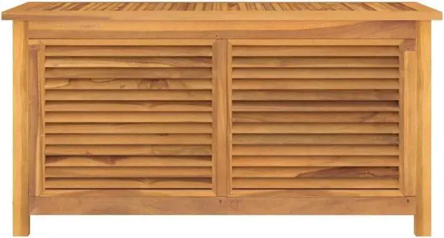 Alt view image 3 of 7 - vidaXL Patio Storage Box with Bag Outdoor Cushion Storage Solid Wood Teak