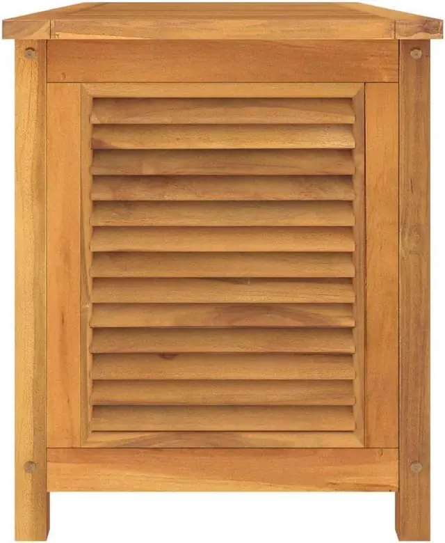 Alt view image 6 of 7 - vidaXL Patio Storage Box with Bag Outdoor Cushion Storage Solid Wood Teak
