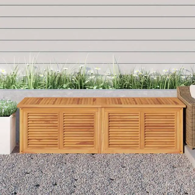 Main image of vidaXL Patio Storage Box with Bag Outdoor Cushion Storage Solid Wood Teak
