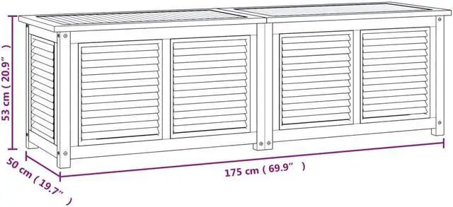 Alt view image 4 of 7 - vidaXL Patio Storage Box with Bag Outdoor Cushion Storage Solid Wood Teak