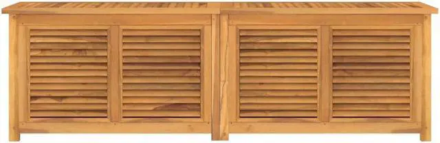 Alt view image 3 of 7 - vidaXL Patio Storage Box with Bag Outdoor Cushion Storage Solid Wood Teak