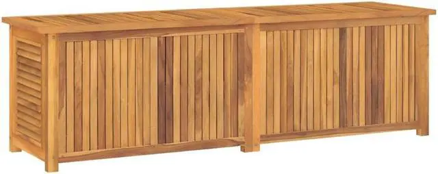 Alt view image 7 of 7 - vidaXL Patio Storage Box with Bag Outdoor Cushion Storage Solid Wood Teak