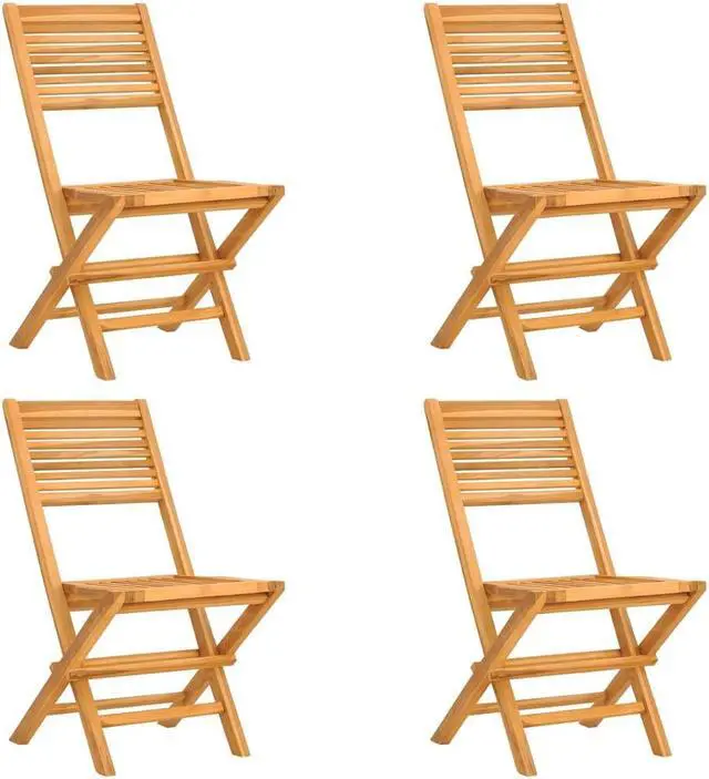 Alt view image 3 of 6 - vidaXL Patio Dining Set Table and Chair Furniture 5 Piece Solid Wood Teak