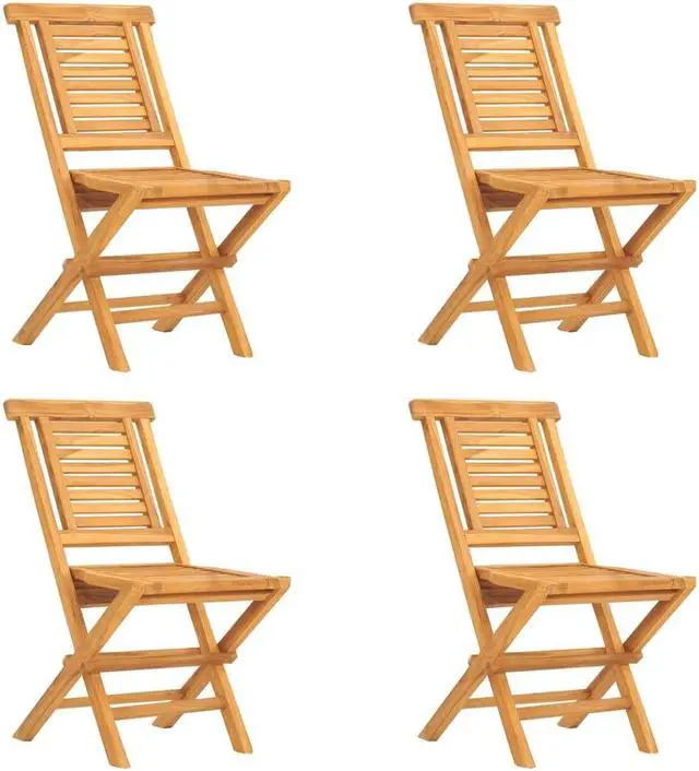 Alt view image 3 of 6 - vidaXL Patio Dining Set Table and Chair Furniture 5 Piece Solid Wood Teak