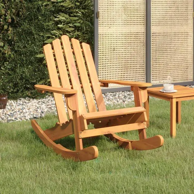 Main image of vidaXL Adirondack Rocking Chair Porch Rocker with High Back Solid Wood Acacia
