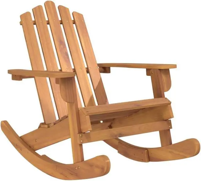 Alt view image 2 of 7 - vidaXL Adirondack Rocking Chair Porch Rocker with High Back Solid Wood Acacia
