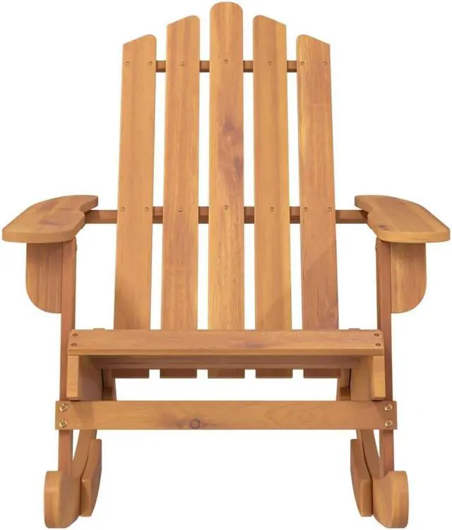 Alt view image 3 of 7 - vidaXL Adirondack Rocking Chair Porch Rocker with High Back Solid Wood Acacia