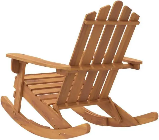 Alt view image 5 of 7 - vidaXL Adirondack Rocking Chair Porch Rocker with High Back Solid Wood Acacia