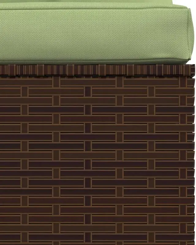 Alt view image 15 of 16 - vidaXL Patio Middle Sofa with Cushions Brown Poly Rattan