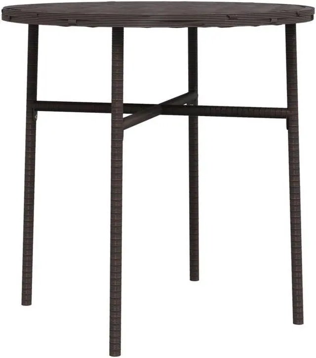 Alt view image 2 of 5 - vidaXL Patio Table Outdoor Side Table for Garden Porch Balcony Brown Poly Rattan