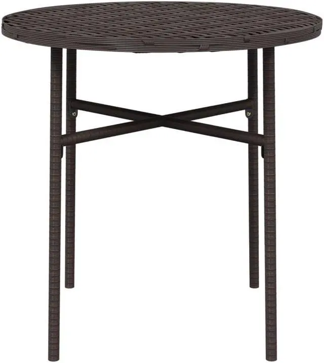 Alt view image 3 of 5 - vidaXL Patio Table Outdoor Side Table for Garden Porch Balcony Brown Poly Rattan