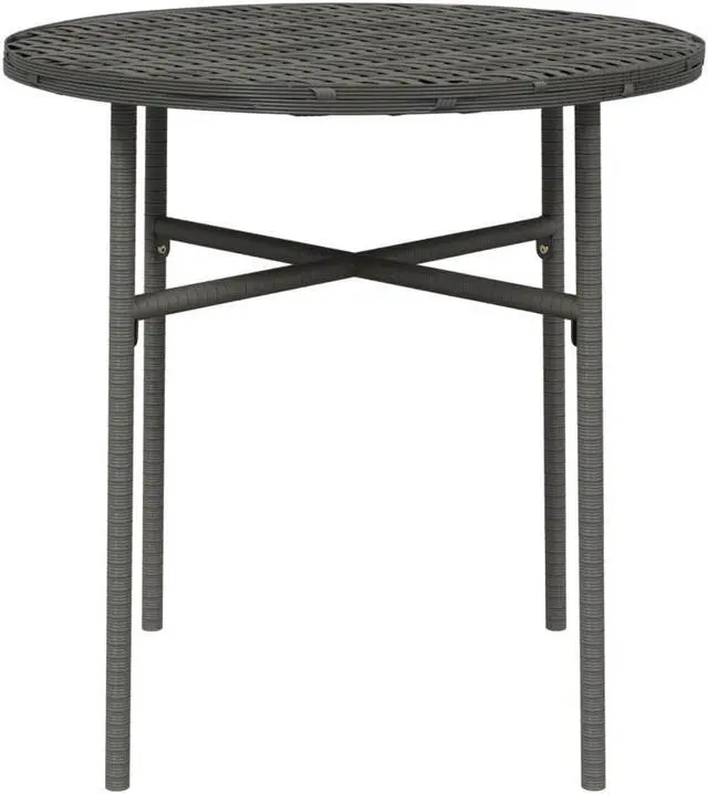 Alt view image 3 of 5 - vidaXL Patio Table Outdoor Side Table for Garden Porch Balcony Gray Poly Rattan