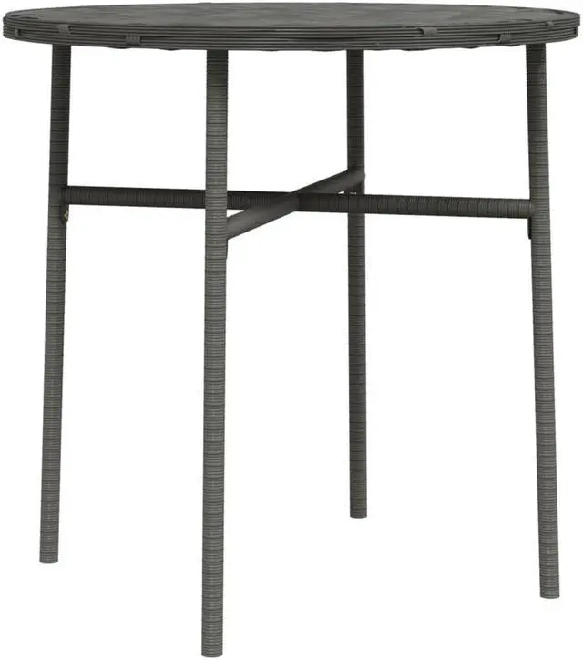 Alt view image 2 of 5 - vidaXL Patio Table Outdoor Side Table for Garden Porch Balcony Gray Poly Rattan