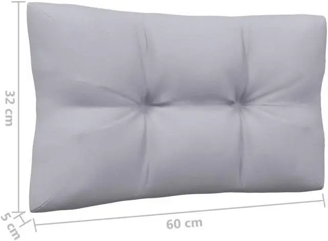 Alt view image 15 of 15 - vidaXL 2-Seater Patio Sofa with Gray Cushions Solid Pinewood