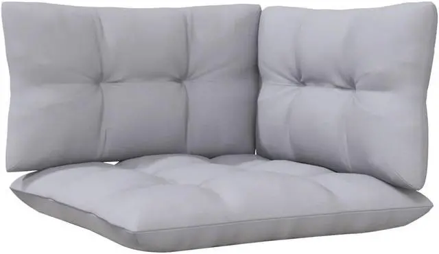 Alt view image 12 of 13 - vidaXL 2-Seater Patio Sofa with Gray Cushions Solid Pinewood