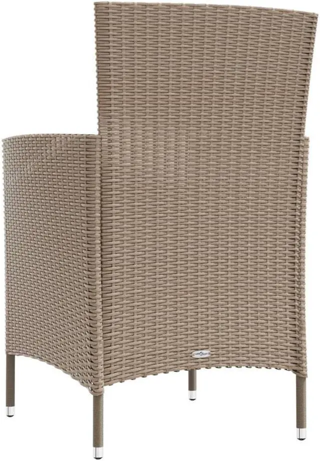 Alt view image 11 of 13 - vidaXL Patio Chairs with Cushions 4 pcs Poly Rattan Beige