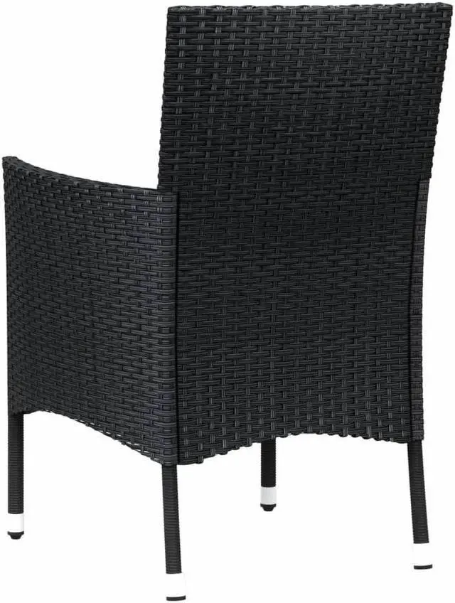 Alt view image 11 of 12 - vidaXL Patio Chairs with Cushions 4 pcs Poly Rattan Black