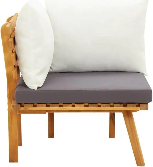 Alt view image 9 of 13 - vidaXL Garden Corner Sofa with Cushions Solid Acacia Wood