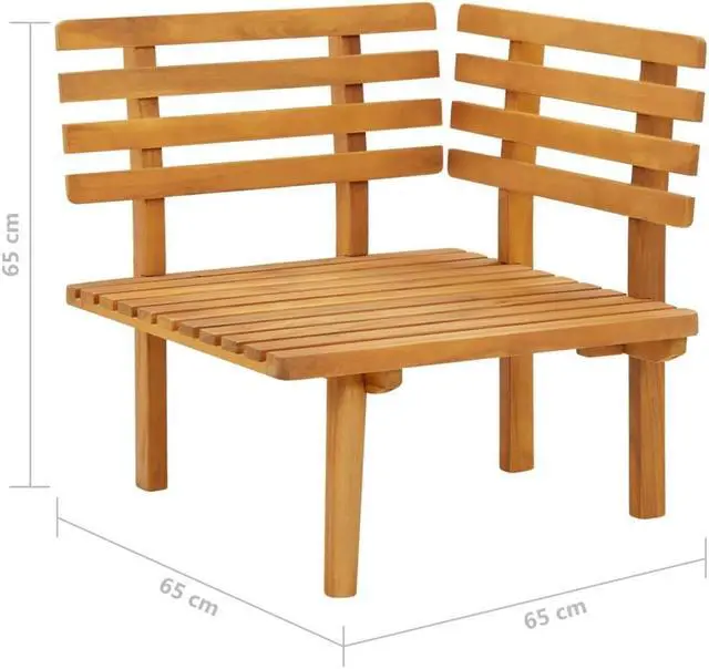 Alt view image 13 of 13 - vidaXL Garden Corner Sofa with Cushions Solid Acacia Wood