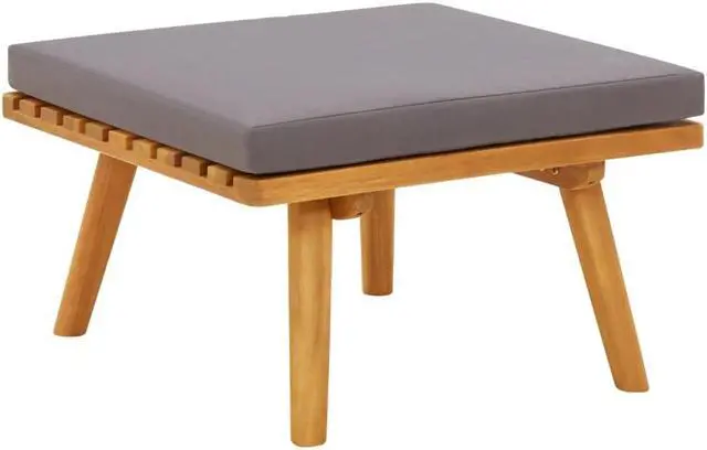 Alt view image 9 of 12 - vidaXL Garden Footstool with Cushion 23.6"x23.6"x11.4" Solid Acacia Wood