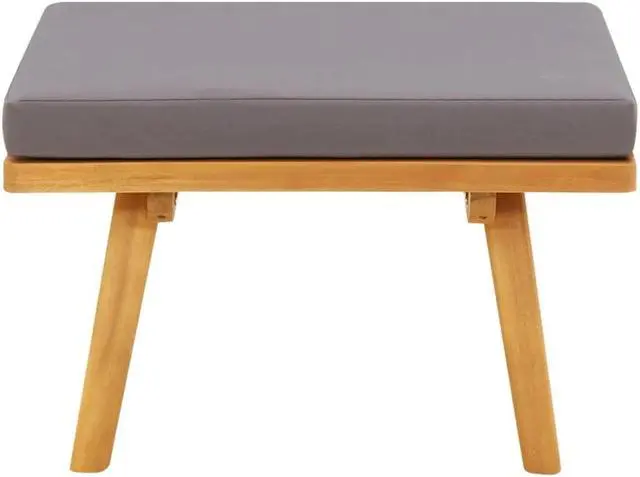 Alt view image 10 of 12 - vidaXL Garden Footstool with Cushion 23.6"x23.6"x11.4" Solid Acacia Wood