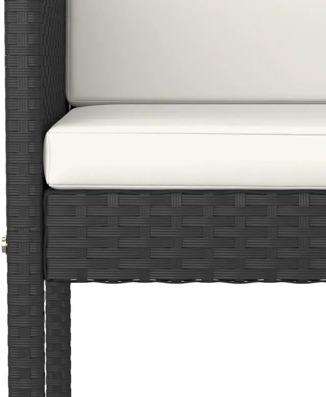 Alt view image 16 of 17 - vidaXL Bar Stools 4 pcs with Cushions Black Poly Rattan